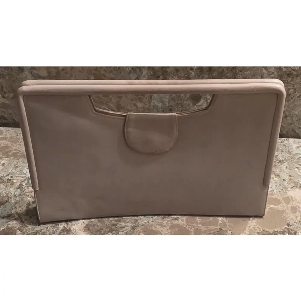 Vintage Palizzio Leather Handbag Tan Clutch Shoulder Bag Purse VTG